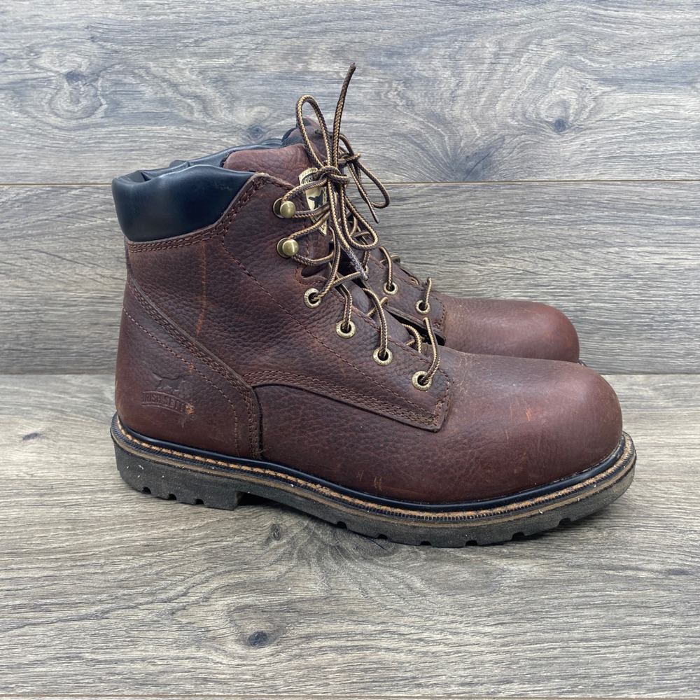 Irish Setter 83604 Work Boots Mens 8 Brown Leather Safety Toe EH Rated Rugged